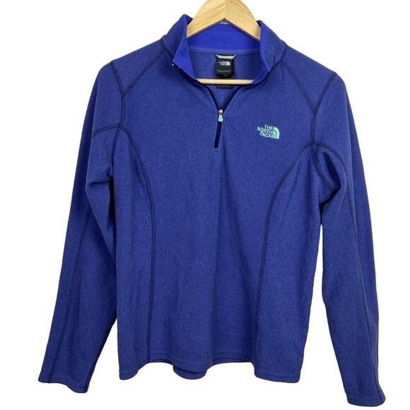 The North Face Women Med Purple 1/4 Zip Lightweight Fleece Pullover Sweatshirt - Picture 1 of 7